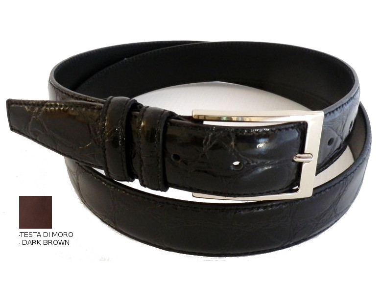 Cintura in vitello stampato - testa di moro - mm35